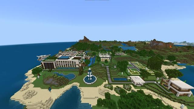 Screenshot of the Minecraft Bedrock Marketplace product Modern Hillside Mansion created by Razzleberries.