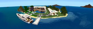 Panorama of the Minecraft Bedrock Marketplace product Modern Millionaire Island created by Razzleberries.