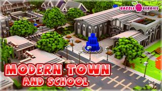 Thumbnail of the Minecraft Bedrock Marketplace product Modern Town and School created by Razzleberries.