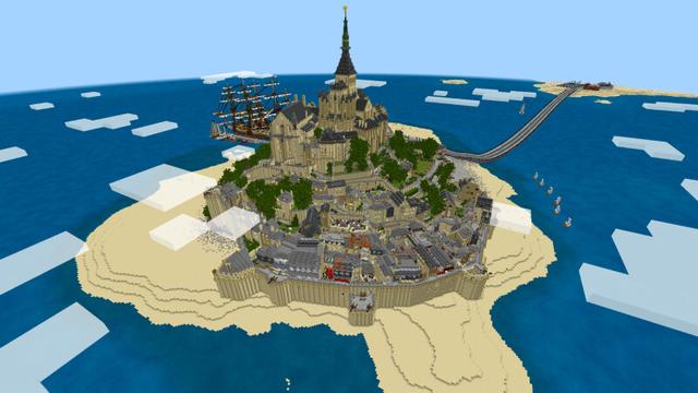 Screenshot of the Minecraft Bedrock Marketplace product Mont-Saint-Michel created by Razzleberries.