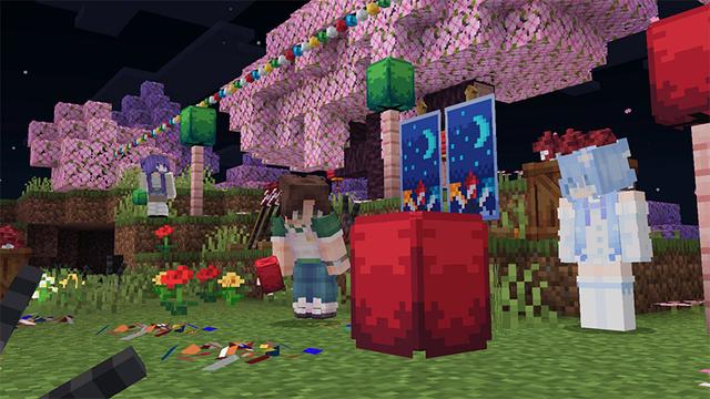 Screenshot of the Minecraft Bedrock Marketplace product More Fireworks created by Razzleberries.