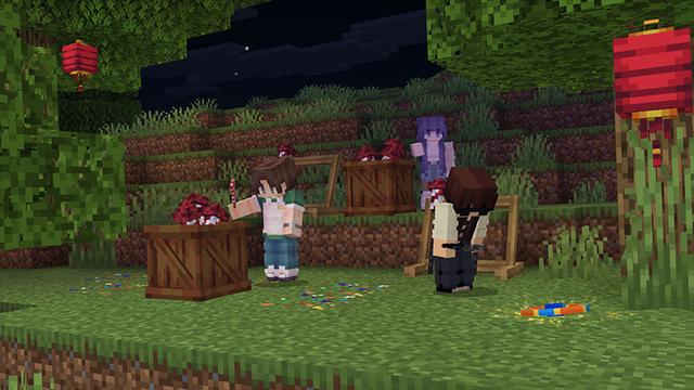 Screenshot of the Minecraft Bedrock Marketplace product More Fireworks created by Razzleberries.