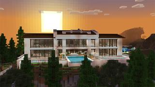 Screenshot of the Minecraft Bedrock Marketplace product Mountain Tycoon Mansion created by Razzleberries.