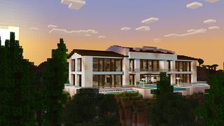 Screenshot of the Minecraft Bedrock Marketplace product Mountain Tycoon Mansion created by Razzleberries.