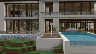 Screenshot of the Minecraft Bedrock Marketplace product Mountain Tycoon Mansion created by Razzleberries.