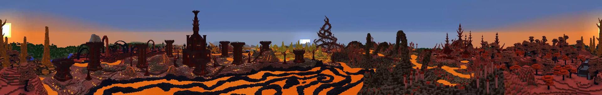 Panorama of the Minecraft Bedrock Marketplace product Nether Biomes created by Razzleberries.