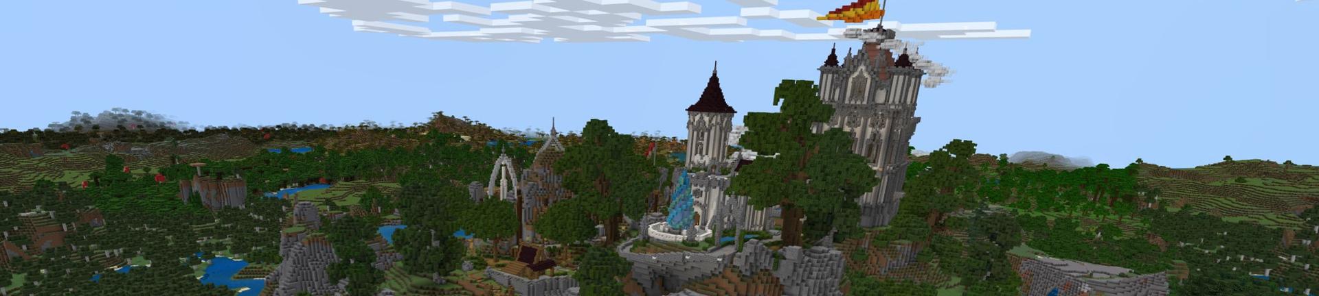Panorama of the Minecraft Bedrock Marketplace product Nethoran Castle created by Razzleberries.