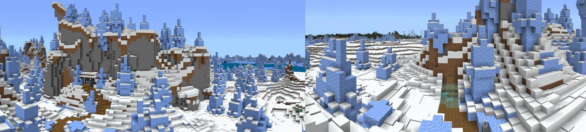 Panorama of the Minecraft Bedrock Marketplace product Noob vs Pro Arctic Base created by Razzleberries.