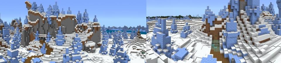 Panorama of the Minecraft Bedrock Marketplace product Noob vs Pro Arctic Base created by Razzleberries.