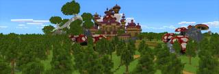 Panorama of the Minecraft Bedrock Marketplace product Norius: Mushroom Palace created by Razzleberries.