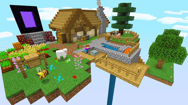 Screenshot of the Minecraft Bedrock Marketplace product One Block Challenge created by Razzleberries.