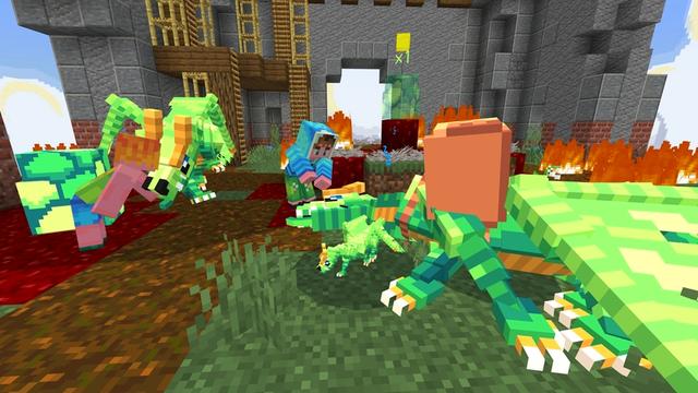 Screenshot of the Minecraft Bedrock Marketplace product One Block Dragons created by Razzleberries.