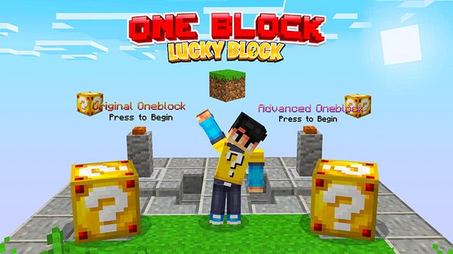 Screenshot of the Minecraft Bedrock Marketplace product One Block Lucky Block created by Razzleberries.
