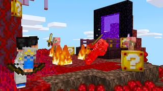 Screenshot of the Minecraft Bedrock Marketplace product One Block Lucky Block created by Razzleberries.