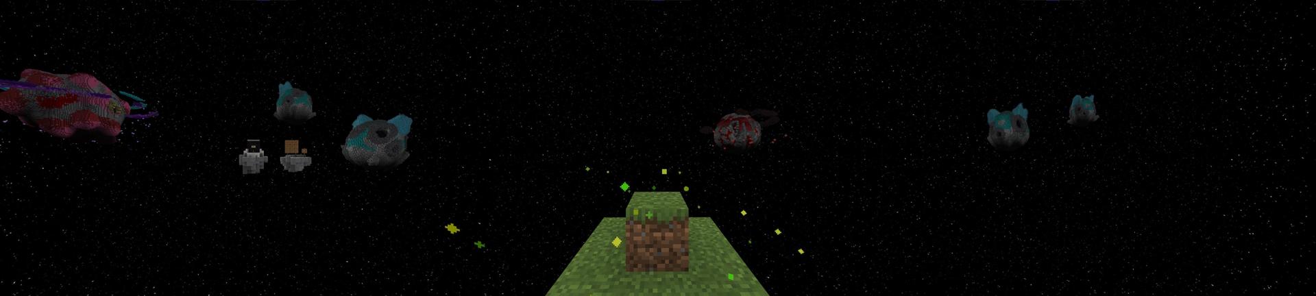 Panorama of the Minecraft Bedrock Marketplace product One Block Space created by Razzleberries.
