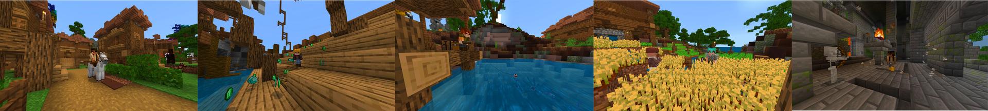 Panorama of the Minecraft Bedrock Marketplace product Paradise Island created by Razzleberries.