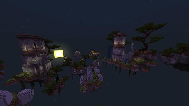 Screenshot of the Minecraft Bedrock Marketplace product Parkour Survival in the Sky created by Razzleberries.