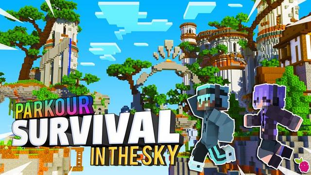 Thumbnail of the Minecraft Bedrock Marketplace product Parkour Survival in the Sky created by Razzleberries.
