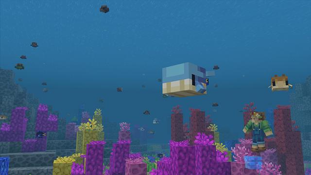 Screenshot of the Minecraft Bedrock Marketplace product Pixel Pets: Ocean created by Razzleberries.