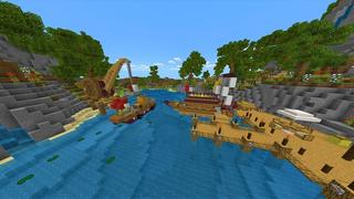 Screenshot of the Minecraft Bedrock Marketplace product Port City created by Razzleberries.