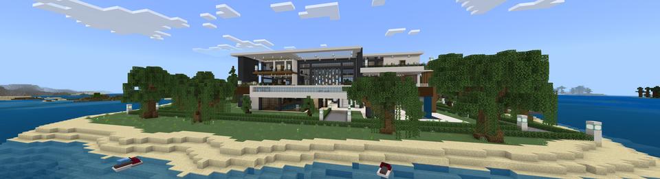 Panorama of the Minecraft Bedrock Marketplace product Portal to Millionaire Island created by Razzleberries.