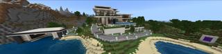 Panorama of the Minecraft Bedrock Marketplace product Portal to Millionaire Mansion created by Razzleberries.