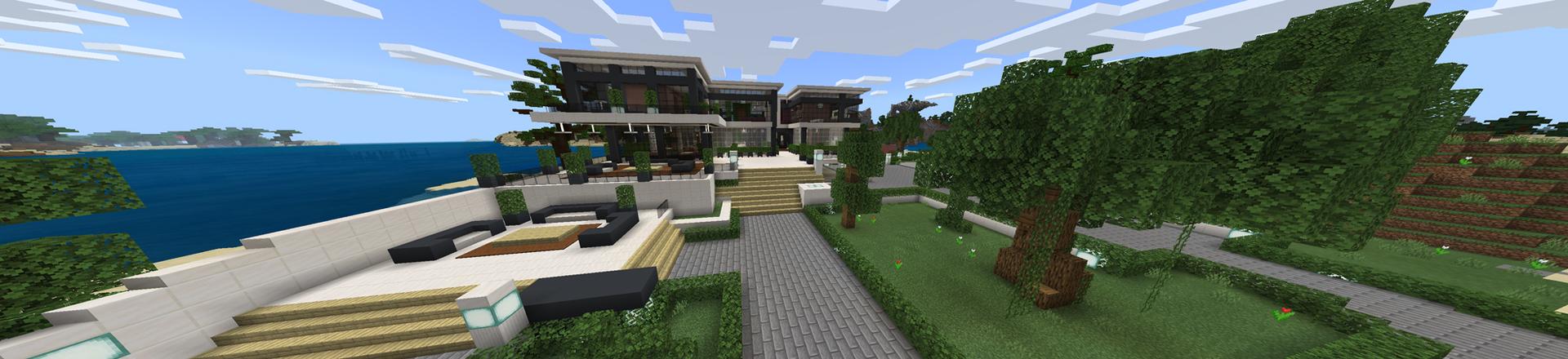Panorama of the Minecraft Bedrock Marketplace product Private Millionaire Island created by Razzleberries.