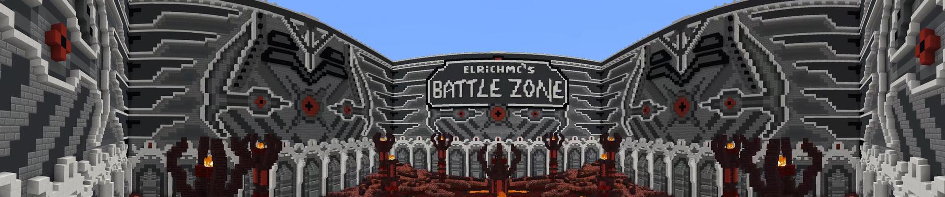 Panorama of the Minecraft Bedrock Marketplace product PvP Training Zone created by Razzleberries.