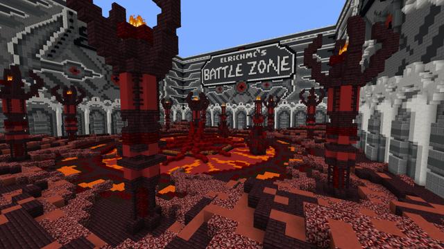 Screenshot of the Minecraft Bedrock Marketplace product PvP Training Zone created by Razzleberries.