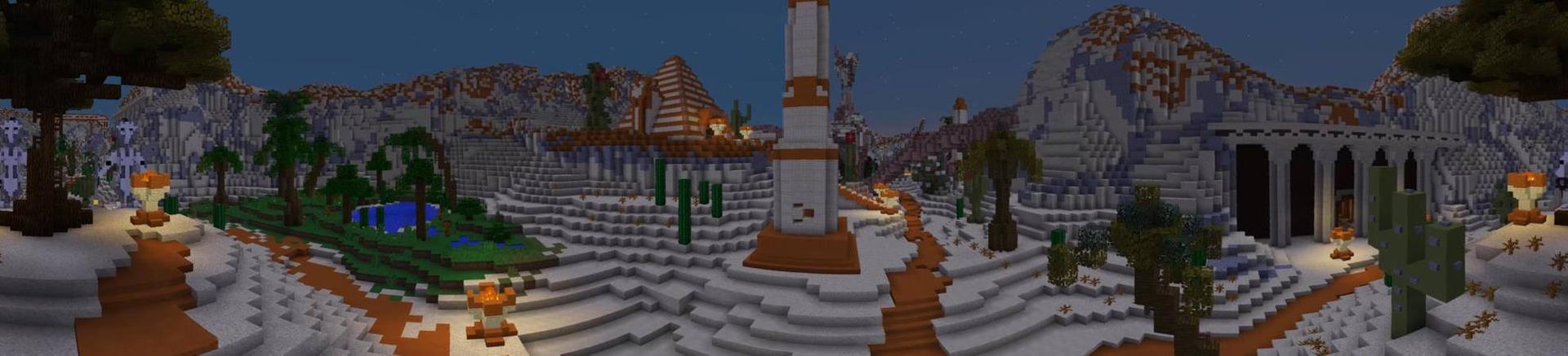 Panorama of the Minecraft Bedrock Marketplace product Pyramidion created by Razzleberries.