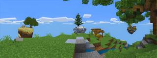 Panorama of the Minecraft Bedrock Marketplace product Realistic Skyblock created by Razzleberries.