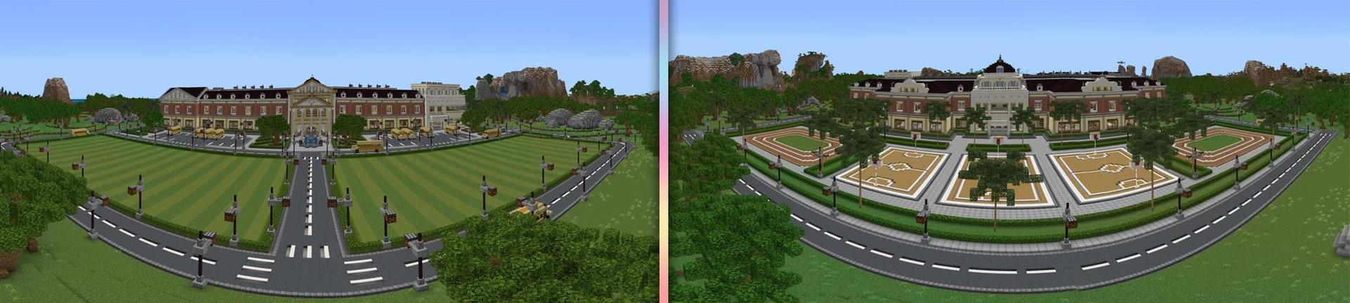 Panorama of the Minecraft Bedrock Marketplace product Roleplay College created by Razzleberries.