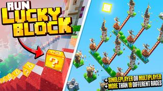 Thumbnail of the Minecraft Bedrock Marketplace product Run Lucky Block created by Razzleberries.