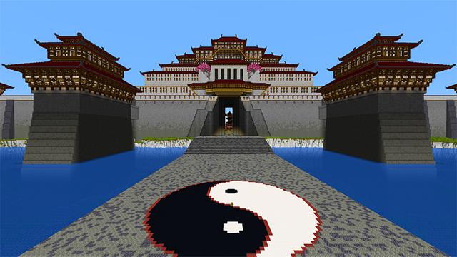 Screenshot of the Minecraft Bedrock Marketplace product Sakura City created by Razzleberries.