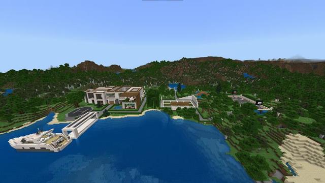 Screenshot of the Minecraft Bedrock Marketplace product Seaside Mansion Villa created by Razzleberries.