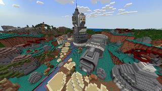 Screenshot of the Minecraft Bedrock Marketplace product Simple Spawns Alien Base created by Razzleberries.