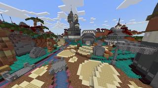 Screenshot of the Minecraft Bedrock Marketplace product Simple Spawns Alien Base created by Razzleberries.