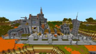Screenshot of the Minecraft Bedrock Marketplace product Simple Spawns Battle Base created by Razzleberries.