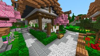 Screenshot of the Minecraft Bedrock Marketplace product Simple Spawns: Blossom Village created by Razzleberries.
