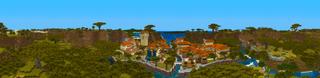 Panorama of the Minecraft Bedrock Marketplace product Simple Spawns Bungalow Retreat created by Razzleberries.