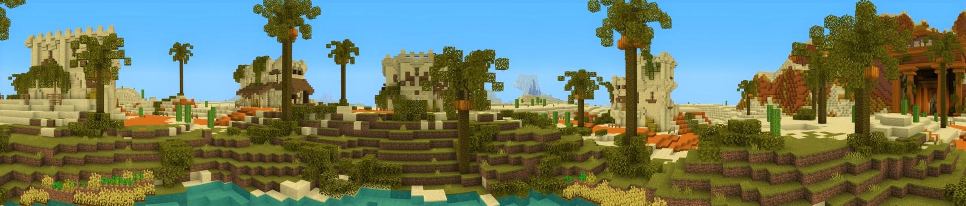 Panorama of the Minecraft Bedrock Marketplace product Simple Spawns: Desert Temple created by Razzleberries.
