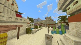 Screenshot of the Minecraft Bedrock Marketplace product Simple Spawns Desert Village created by Razzleberries.