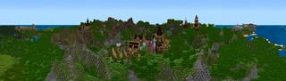 Panorama of the Minecraft Bedrock Marketplace product Simple Spawns Flower Town created by Razzleberries.