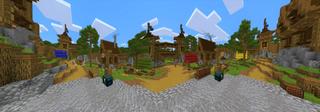 Panorama of the Minecraft Bedrock Marketplace product Simple Spawns: Forest Fortress created by Razzleberries.