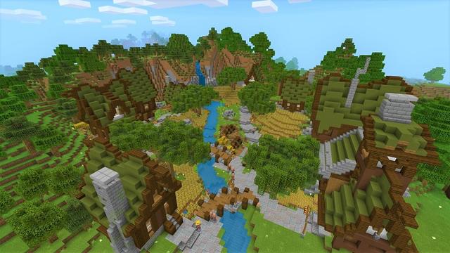 Screenshot of the Minecraft Bedrock Marketplace product Simple Spawns: Green Grove created by Razzleberries.