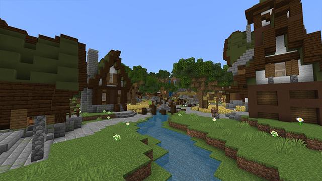 Screenshot of the Minecraft Bedrock Marketplace product Simple Spawns: Green Grove created by Razzleberries.