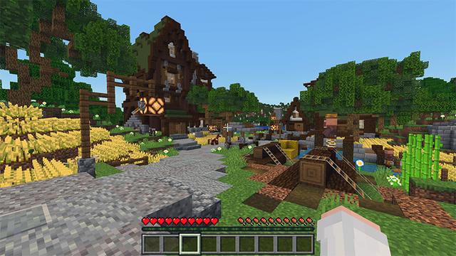 Screenshot of the Minecraft Bedrock Marketplace product Simple Spawns: Green Grove created by Razzleberries.