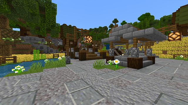 Screenshot of the Minecraft Bedrock Marketplace product Simple Spawns: Green Grove created by Razzleberries.