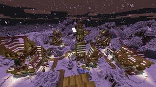 Screenshot of the Minecraft Bedrock Marketplace product Simple Spawns Holiday Hideout created by Razzleberries.