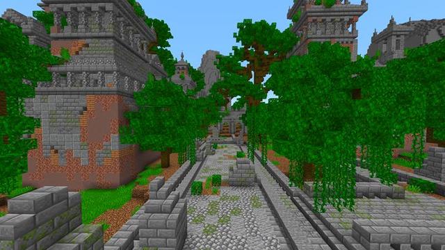 Screenshot of the Minecraft Bedrock Marketplace product Simple Spawns Jungle Ruins created by Razzleberries.